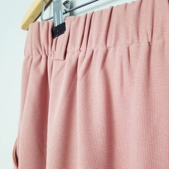Halara Flex High Waisted Wide Leg Pocket Waffle Work Pants L Petite Rose Tan - Picture 14 of 15